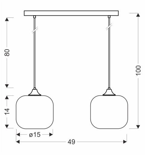 ESTAS lampa wisząca czarny 2x40W E27 klosz bursztynowy