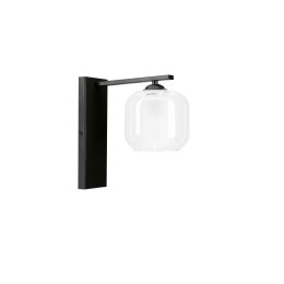 ESTIMA lampa kinkiet czarny 1x40W E27 klosz bezbarwny+piaskowany