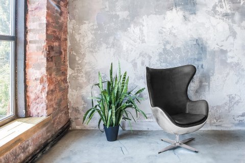 Fotel Jajo aluminium czarne PU ( Rozmiar: uniwersalny )