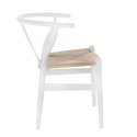 Krzesło Wicker Naturalne białe inspirowa ny Wishbone ( Rozmiar: uniwersalny )