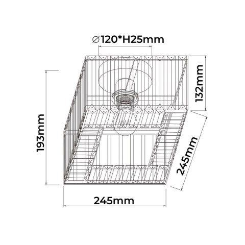 Kwadratowy plafon Vetro chrom 1xE27