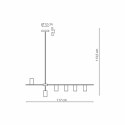 Lampa wisząca Arizona 6xGU10 czarno/złota LP-074/6PL BK/GD