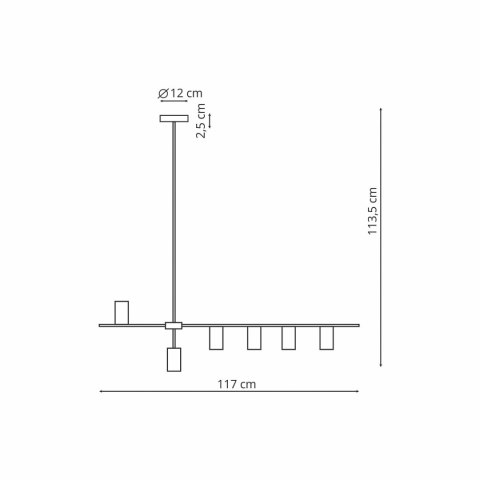 Lampa wisząca Arizona 6xGU10 czarno/złota LP-074/6PL BK/GD