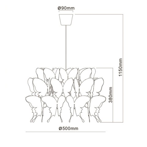 Lampa wisząca Farfalla różowa 1xE27