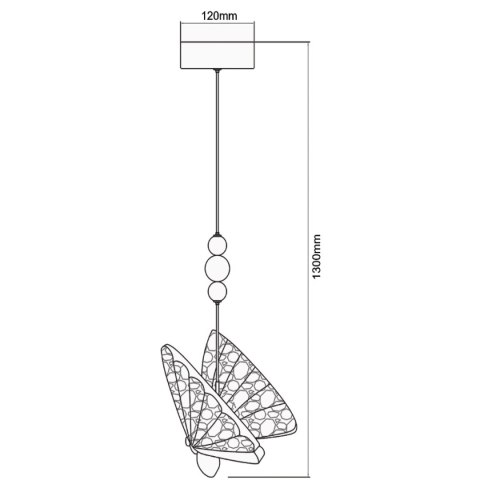 Lampa wisząca Mariposa 1 złota LED CCT