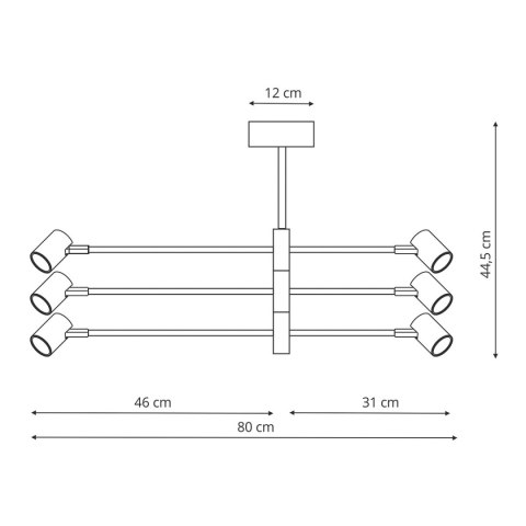 Lampa wisząca Snow 6 czarna 6xGU10