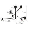 Lampa wisząca Snow 6 czarna 6xGU10