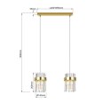 Lampa wisząca złota kryształowa Vetro złota 2xE14