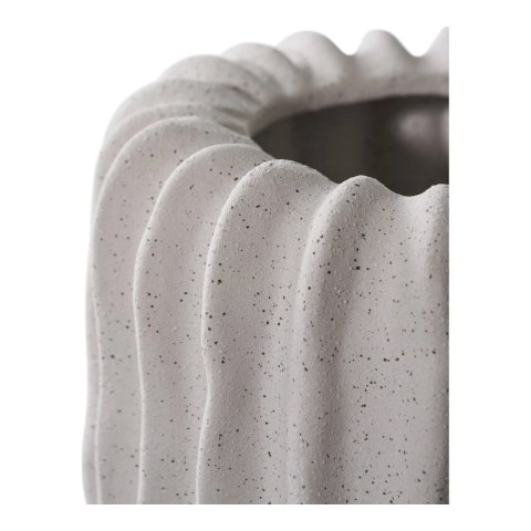 Doniczka ceramiczna Lamell szara okrągła do salonu nowoczesna House Nordic ( Rozmiar: uniwersalny )
