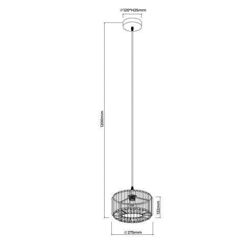 Okrągła lampa wisząca Vetro chrom 1xE27