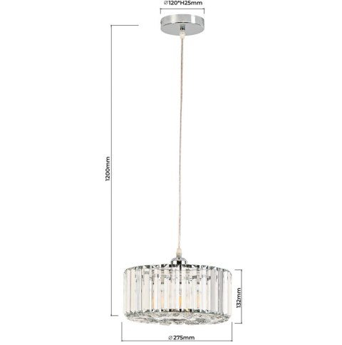 Okrągła lampa wisząca Vetro chrom 1xE27