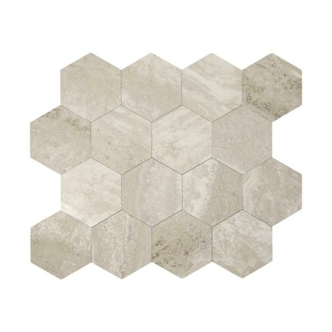 Panel winylowy samoprzylepny na ścianę Easy Stick - heksagon trawertyn ( Rozmiar: uniwersalny )