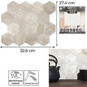 Panel winylowy samoprzylepny na ścianę Easy Stick - heksagon trawertyn ( Rozmiar: uniwersalny )