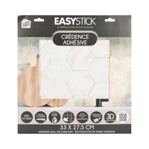 Panel winylowy samoprzylepny na ścianę Easy Stick - heksagon trawertyn ( Rozmiar: uniwersalny )