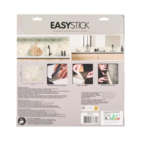 Panel winylowy samoprzylepny na ścianę Easy Stick - heksagon trawertyn ( Rozmiar: uniwersalny )