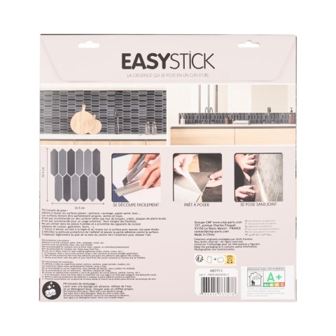 Panele samoprzylepne na ścianę Easy Stick czarny heksagon do kuchni i łazienki ( Rozmiar: uniwersalny )
