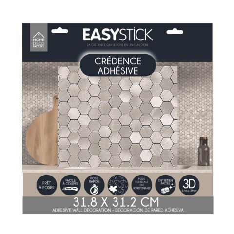 Panele samoprzylepne na ścianę Easy Stick do kuchni i łazienki srebrna mozaika ( Rozmiar: uniwersalny )