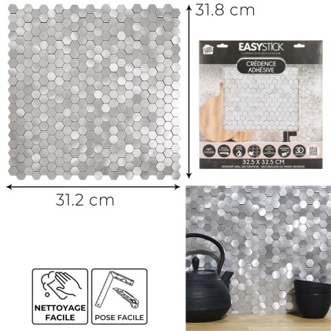 Panele samoprzylepne na ścianę Easy Stick do kuchni i łazienki srebrna mozaika ( Rozmiar: uniwersalny )
