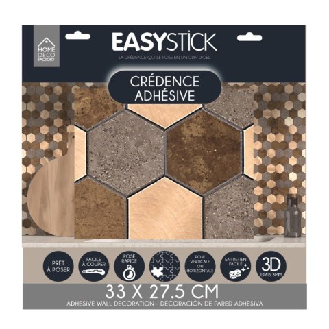 Panele samoprzylepne na ścianę Easy Stick heksagon brązowy do kuchni i łazienki ( Rozmiar: uniwersalny )