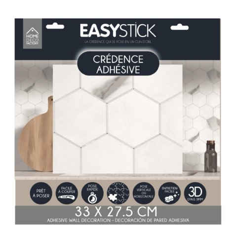 Panele samoprzylepne na ścianę Easy Stick heksagon marmur do kuchni i łazienki ( Rozmiar: uniwersalny )