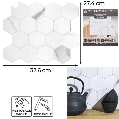 Panele samoprzylepne na ścianę Easy Stick heksagon marmur do kuchni i łazienki ( Rozmiar: uniwersalny )