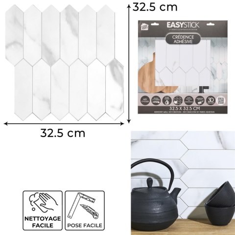 Panele samoprzylepne na ścianę Easy Stick marmurowy heksagon do kuchni łazienki ( Rozmiar: uniwersalny )