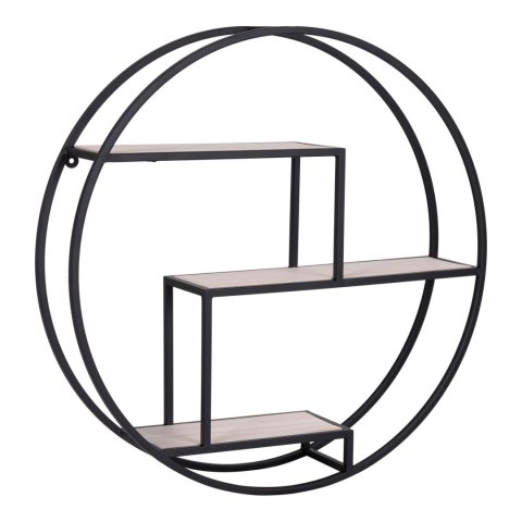 Półka ścienna Rotterdam czarna loftowa do salonu okrągła 62 cm ( Rozmiar: uniwersalny )