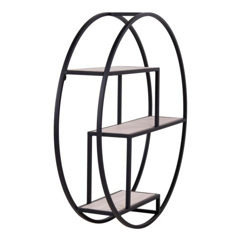 Półka ścienna Rotterdam czarna loftowa do salonu okrągła 62 cm ( Rozmiar: uniwersalny )