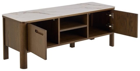 Szafka RTV Southampton 120 cm pod telewizor z forniru dębowego ( Rozmiar: uniwersalny )