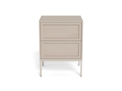 Szafka nocna do sypialni Palmdale szara z 2 szufladami 46 cm ( Rozmiar: uniwersalny )