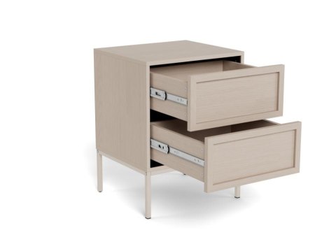 Szafka nocna do sypialni Palmdale szara z 2 szufladami 46 cm ( Rozmiar: uniwersalny )
