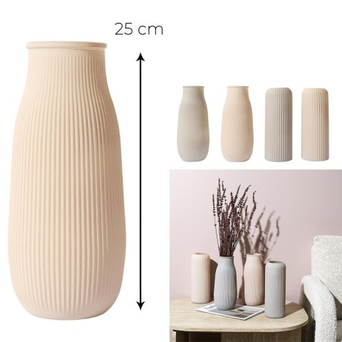 Wazon Terra kremowy szklany na kwiaty dekoracyjny boho 25 cm ( Rozmiar: uniwersalny )