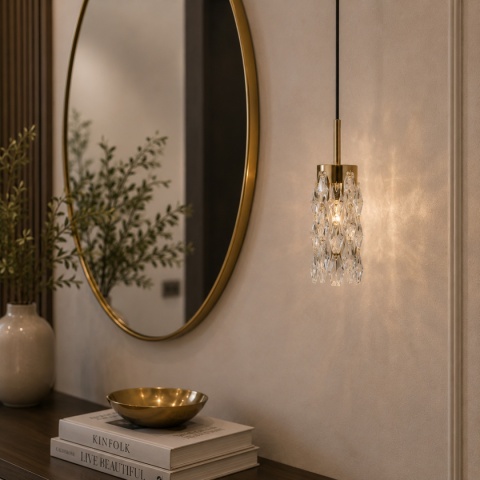 Kryształowa lampa wisząca Zorta PND-33588-1-HBR