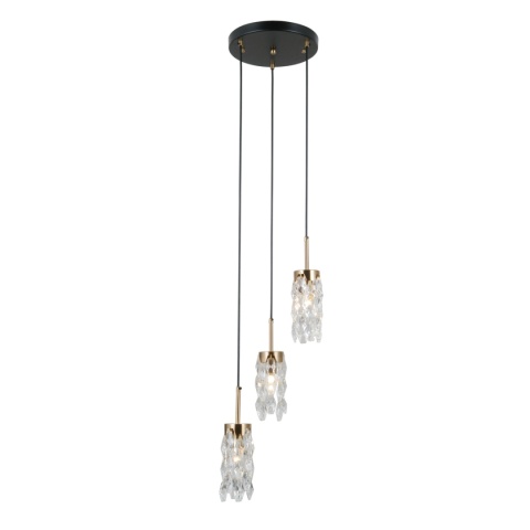 Lampa wisząca kryształowa Zorta PND-33588-3-HBR-BK