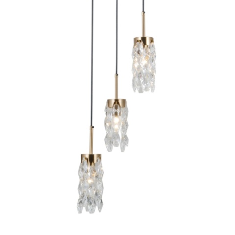 Lampa wisząca kryształowa Zorta PND-33588-3-HBR-BK