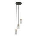 Lampa wisząca kryształowa Zorta PND-33588-3-HBR-BK
