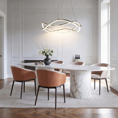 Złota lampa wisząca Twist 50 cm LED CCT