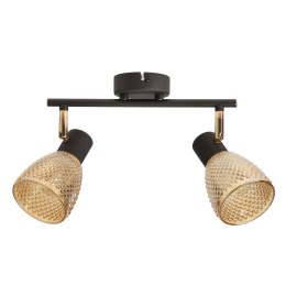 AXEL lampa sufitowa listwa czarny 2x40W E14 klosz bursztynowy