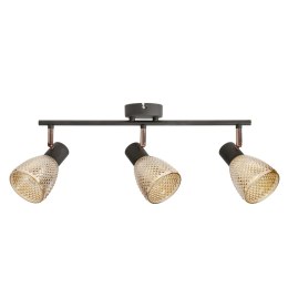 AXEL lampa sufitowa listwa czarny 3x40W E14 klosz bursztynowy
