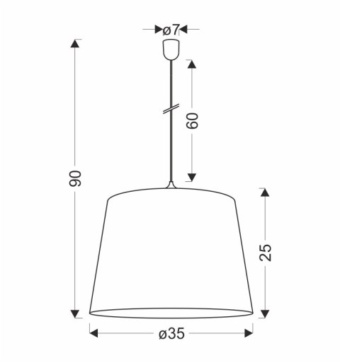 Americano 3 lampa wisząca czarny 35 1x60W E27 abażur beżowo złoty