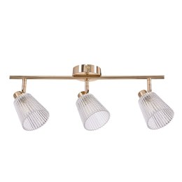 BARON lampa sufitowa listwa złoty 3x40W G9 klosz bezbarwny