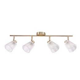 BARON lampa sufitowa listwa złoty 4x40W G9 klosz bezbarwny