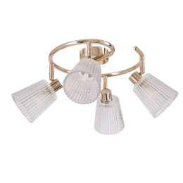 BARON lampa sufitowa spirala złoty 4x40W G9 klosz bezbarwny