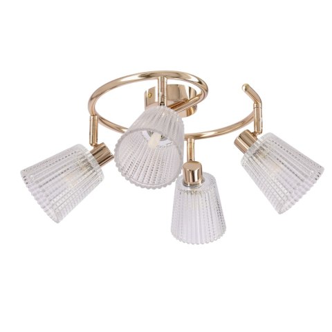 BARON lampa sufitowa spirala złoty 4x40W G9 klosz bezbarwny