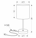 BETA lampka stołowa czarny 1x40W E14 abażur biały matowy