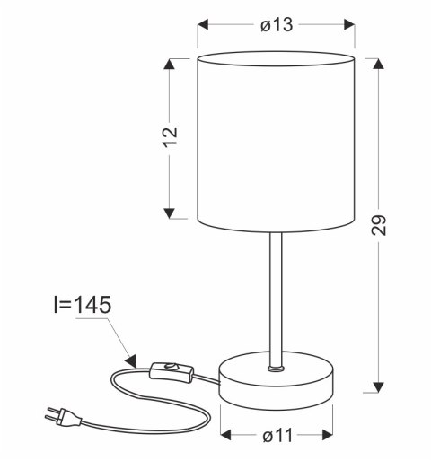 BETA lampka stołowa czarny 1x40W E14 abażur biały matowy