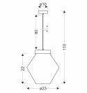 BRELS lampa wisząca czarny z efektem drewna 1x40 E27 klosz pomarańczowy