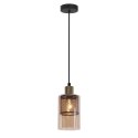 CABI lampa wisząca czarny +złoty 1x40W E14 klosz bursztynowy