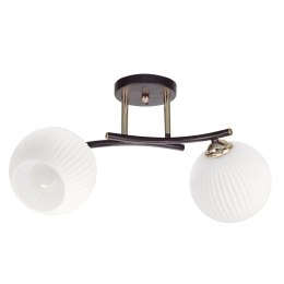 CALMO lampa sufitowa brunatny+złoty 2x40W E27 klosz biały