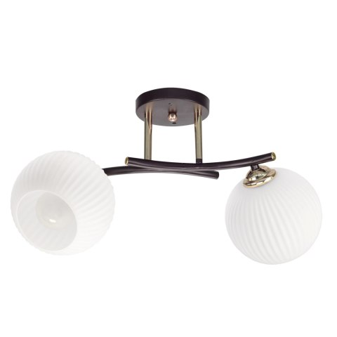CALMO lampa sufitowa brunatny+złoty 2x40W E27 klosz biały